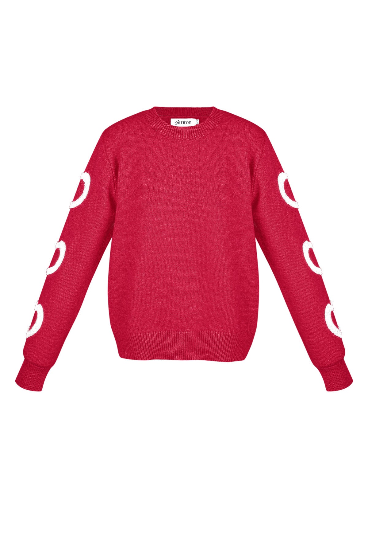 Maglione in Mistura di Lana Maglia Donna Girocollo Design a Cuori