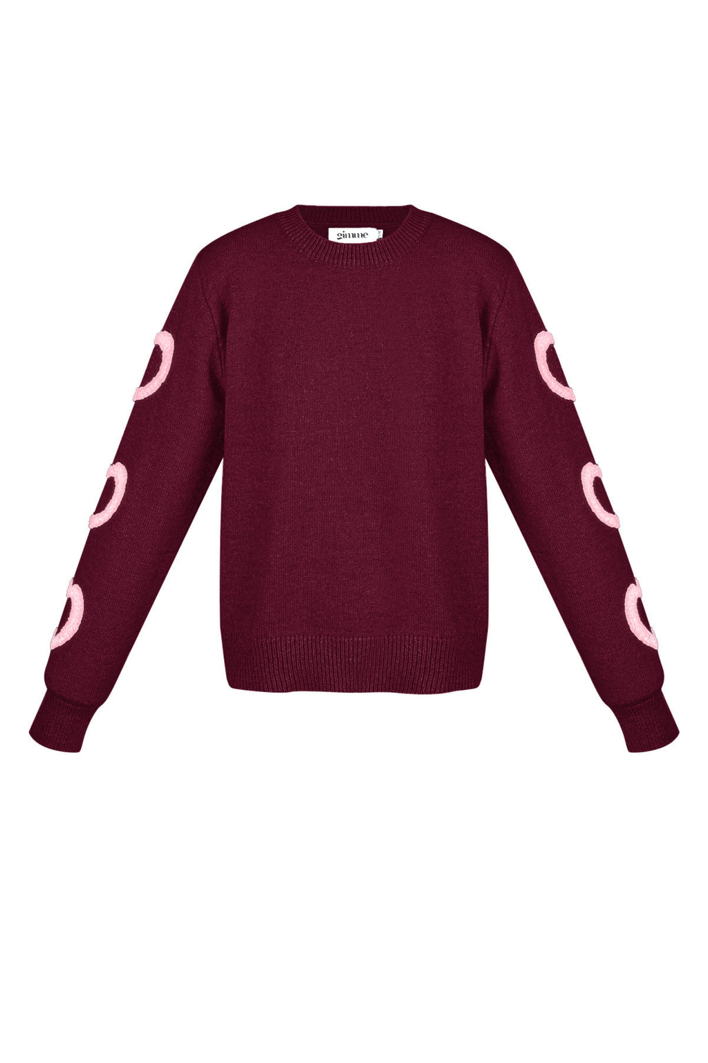 Maglione in Mistura di Lana Maglia Donna Girocollo Design a Cuori
