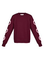 Maglione in Mistura di Lana Maglia Donna Girocollo Design a Cuori