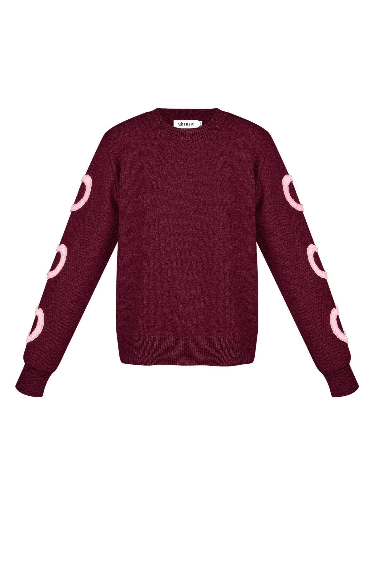 Maglione in Mistura di Lana Maglia Donna Girocollo Design a Cuori