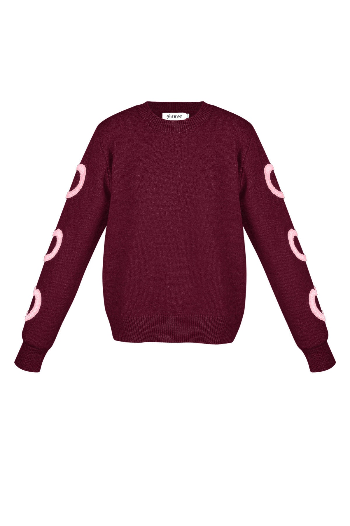 Maglione in Mistura di Lana Maglia Donna Girocollo Design a Cuori