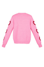 Maglione in Mistura di Lana Maglia Donna Girocollo Design a Cuori