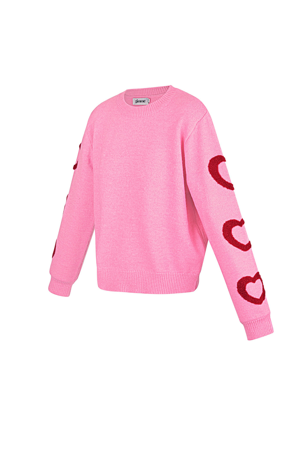Maglione in Mistura di Lana Maglia Donna Girocollo Design a Cuori