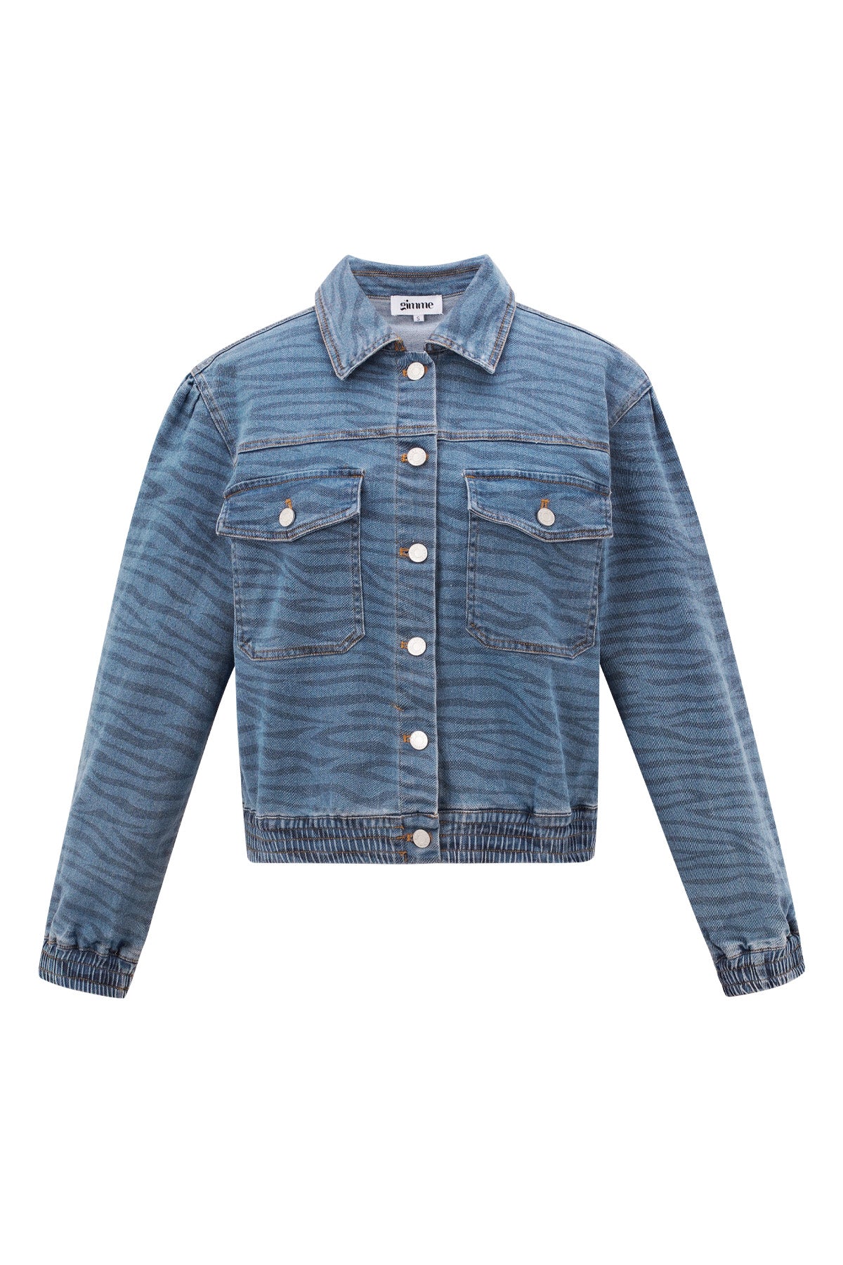 Giubbotto in Jeans Donna Taglio Corto Motivo Tigre