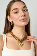 Collane di perline collegate con cuore pendente