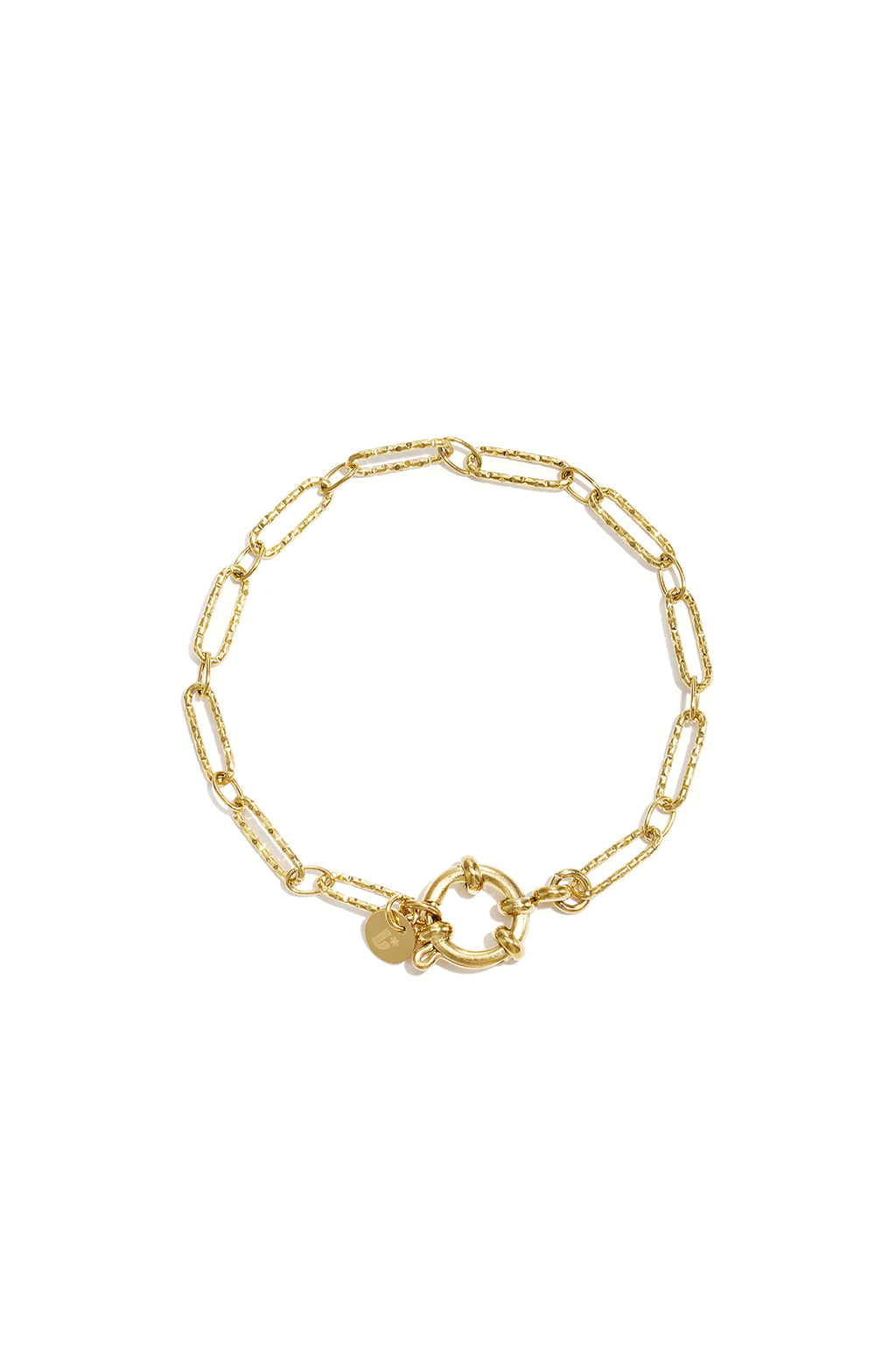bracciale con chiusura frontale e maglie alternate