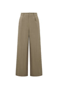 Tessuto Fibra di Poliestere Donna Pantaloni Larghi Eleganti Colore Puro Autunno/Inverno