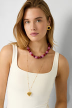 Collane lunghe in acciaio inossidabile con cuore, casual, quotidiane, semplici, gioielli da donna