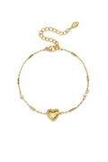 Bracciale con perla, pietra e cuore decorativo