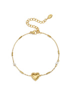 Bracciale con perla, pietra e cuore decorativo