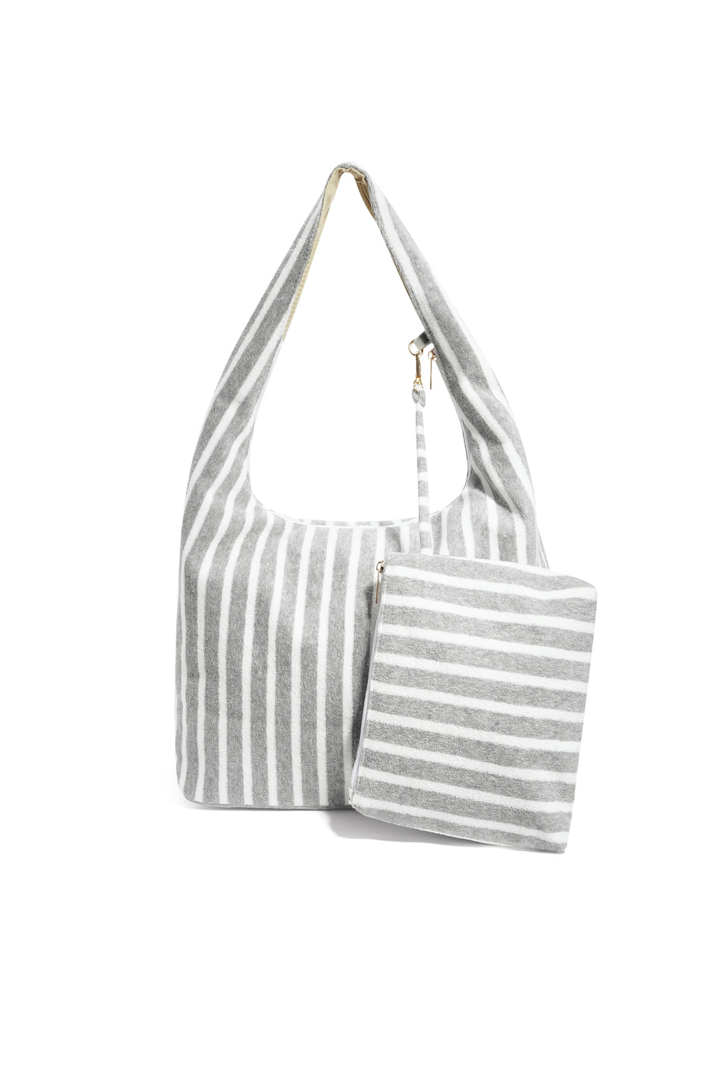 Borse shopper a righe semplici in poliestere, accessori quotidiani