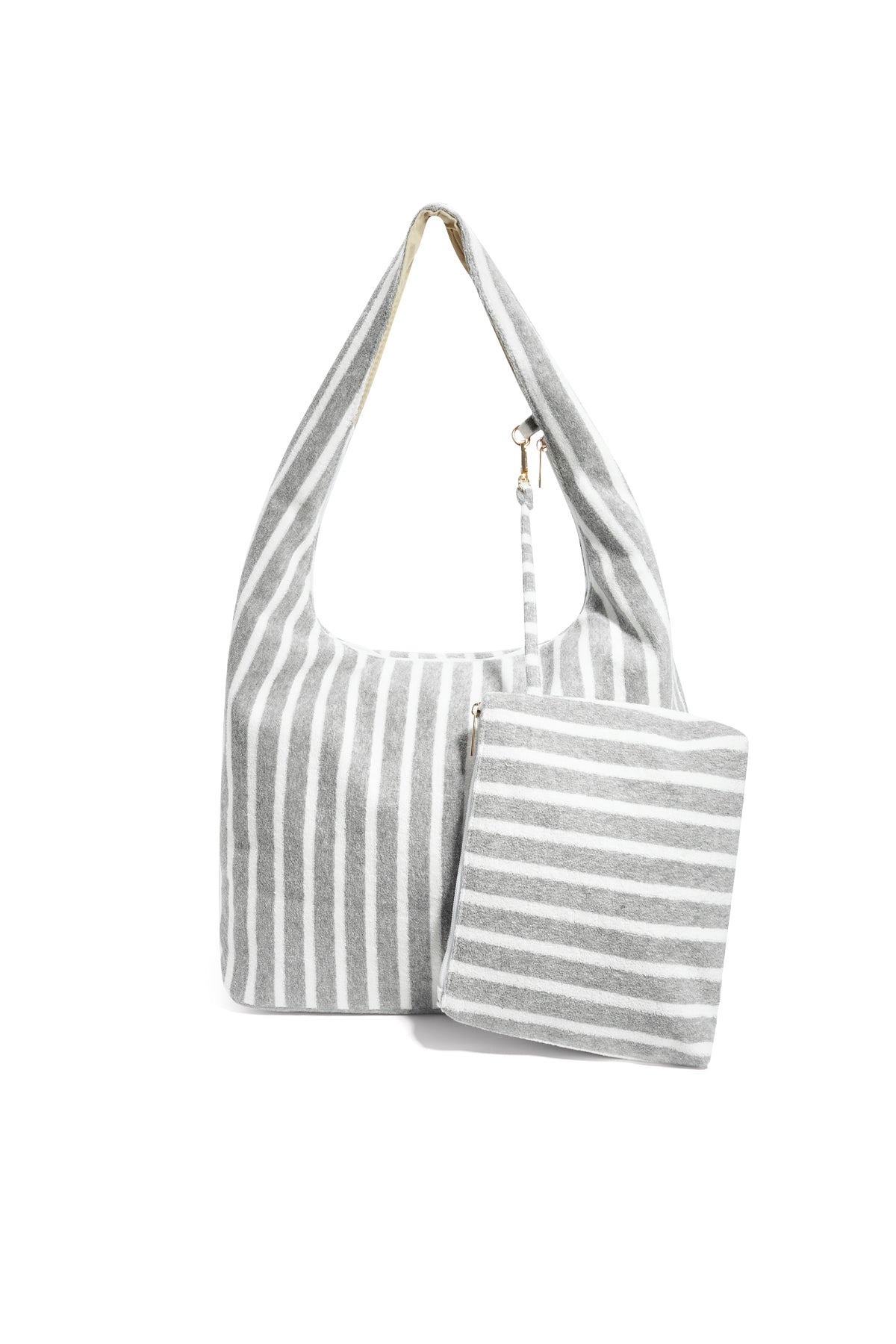 Borse shopper a righe semplici in poliestere, accessori quotidiani
