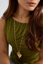 Collana a Y con cuori riempiti