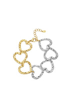 Braccialetti a catena in acciaio inossidabile con cuore, casual, quotidiani, semplici, gioielli da donna