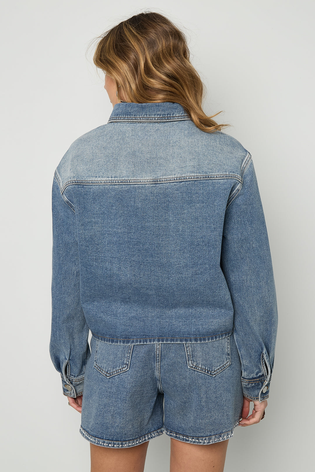 Giacca in denim con strass