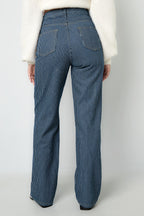 Cotone Tessuto Pantaloni Dritti Donna Casual Righe