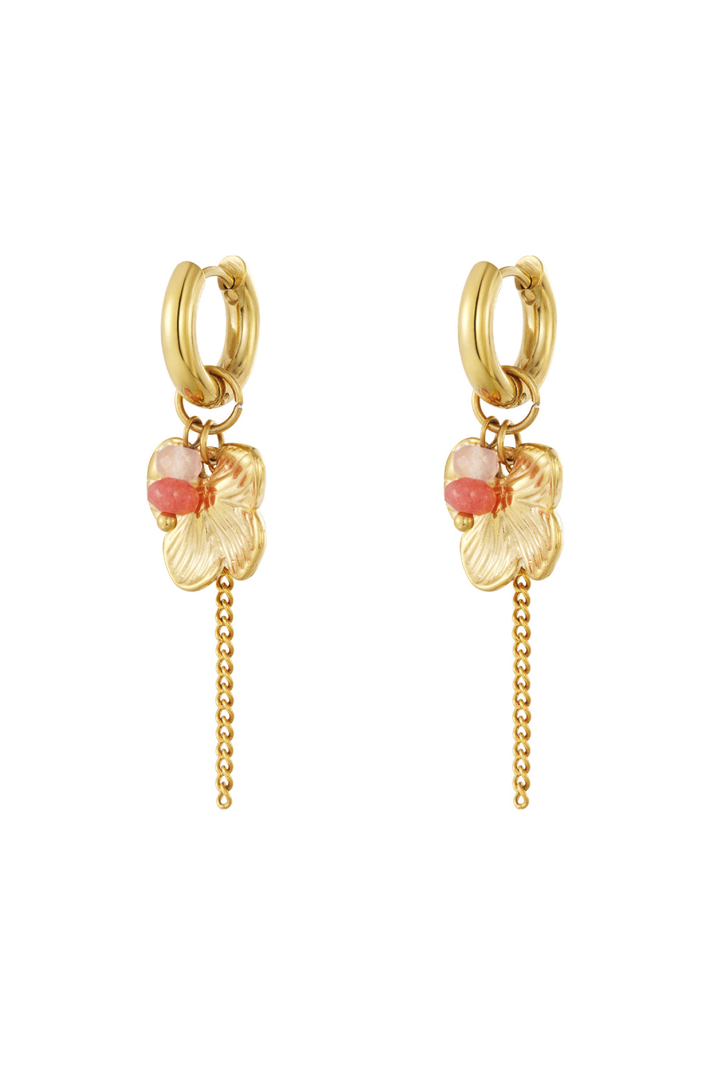Orecchini pendenti in acciaio inossidabile, stile casual, semplici, da donna, stile fiore