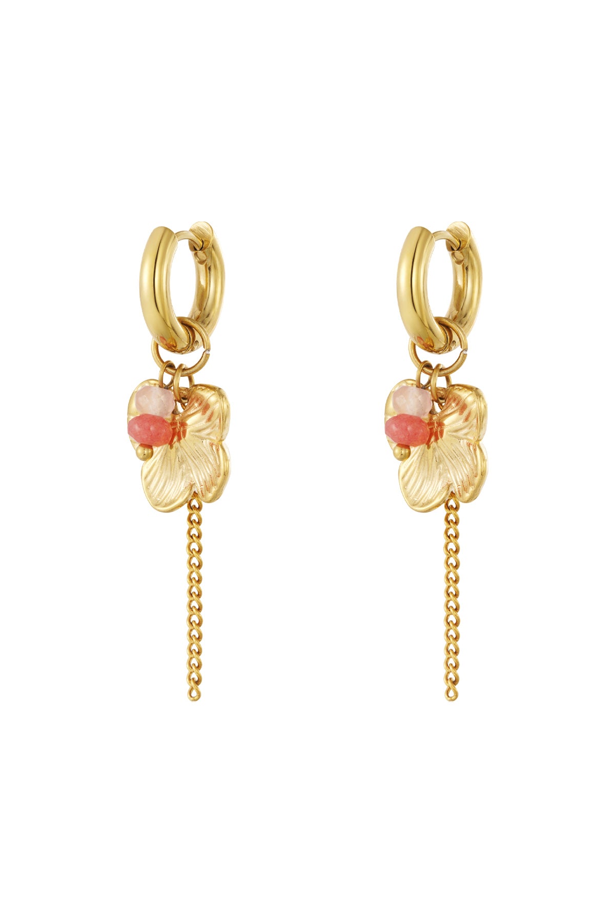 Orecchini pendenti in acciaio inossidabile, stile casual, semplici, da donna, stile fiore
