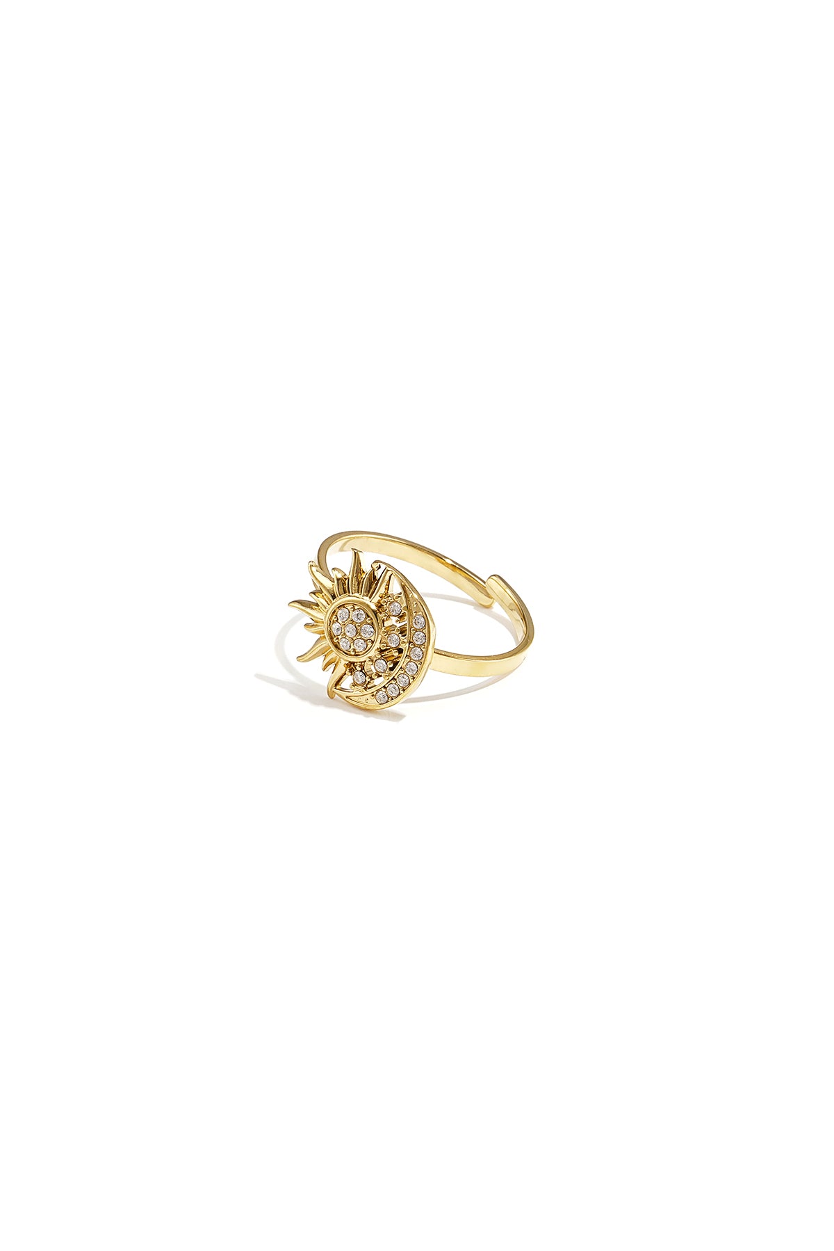 Anello regolabile con pietra a forma di cuore e cuore