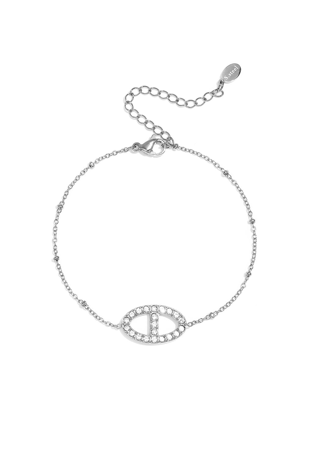 Bracciale con pietre in ciondolo ovale