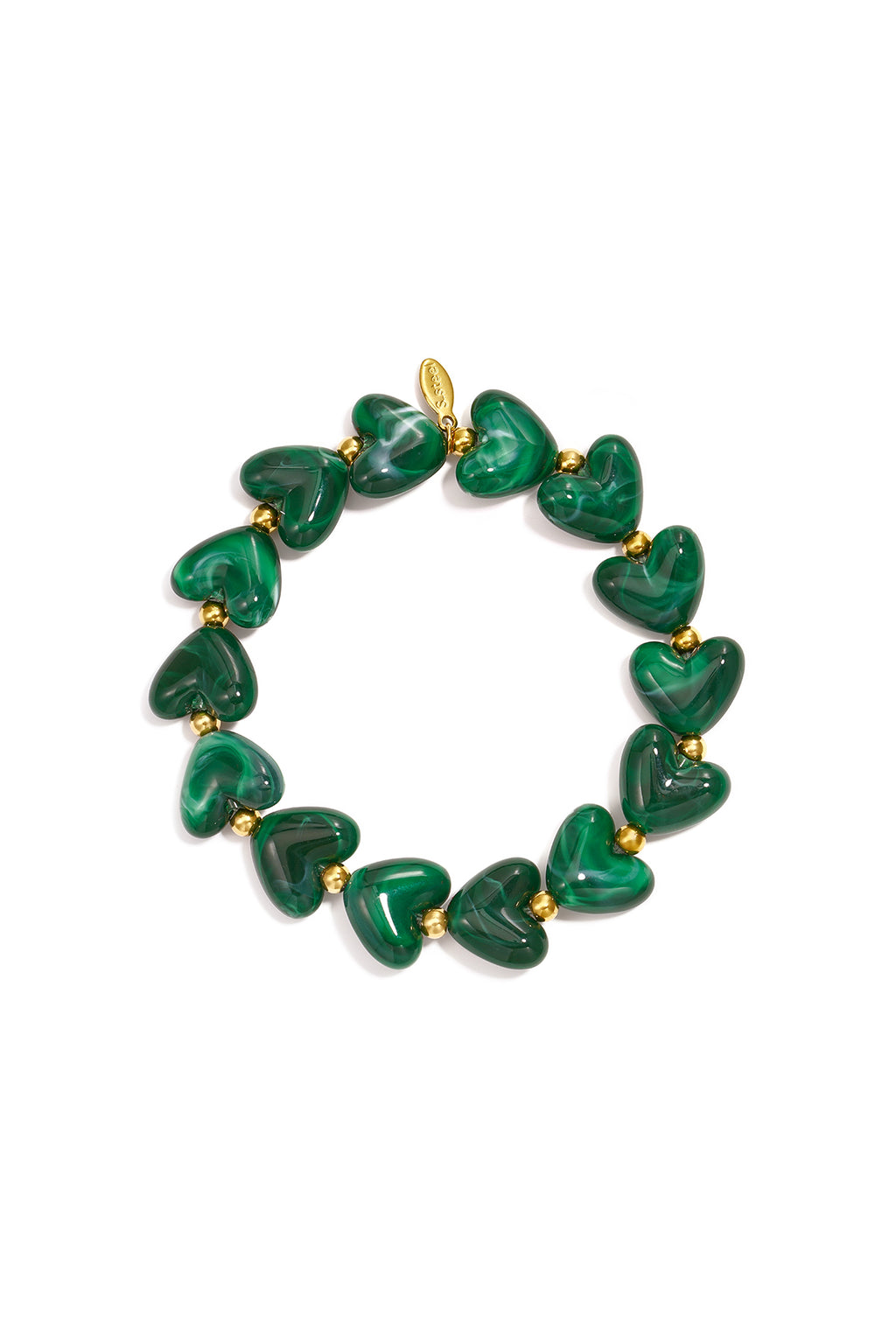Bracciale elastico con perline a forma di cuore