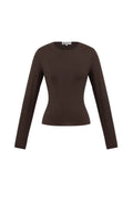 Maglia in Nylon Intrecciato Donna Maniche Lunghe Base Colore Puro