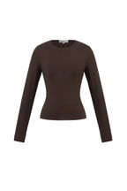 Maglia in Nylon Intrecciato Donna Maniche Lunghe Base Colore Puro