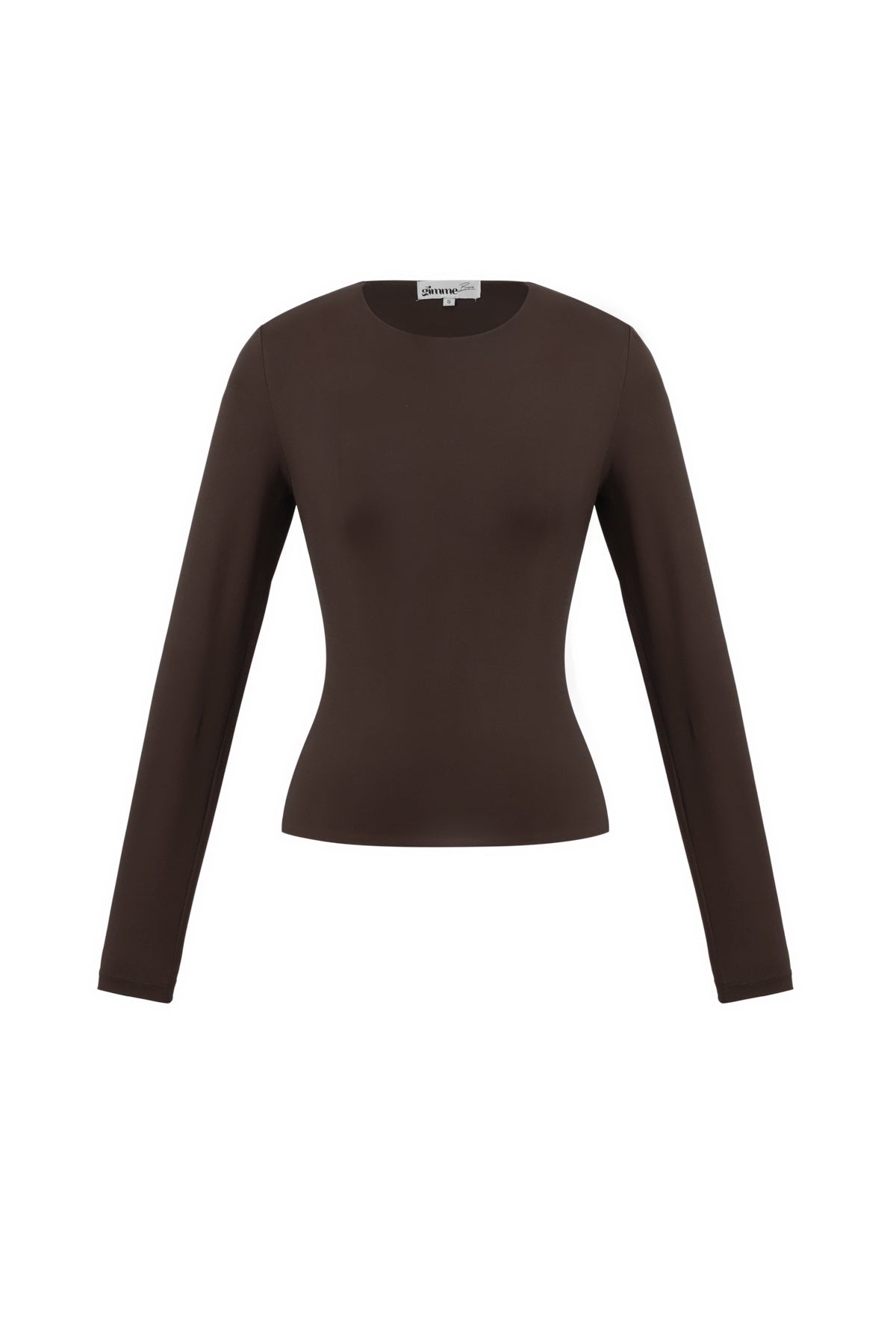 Maglia in Nylon Intrecciato Donna Maniche Lunghe Base Colore Puro