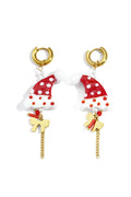 Orecchini pendenti in acciaio inossidabile, stile cartone animato, casual, natalizio, serie semplice, gioielli da donna
