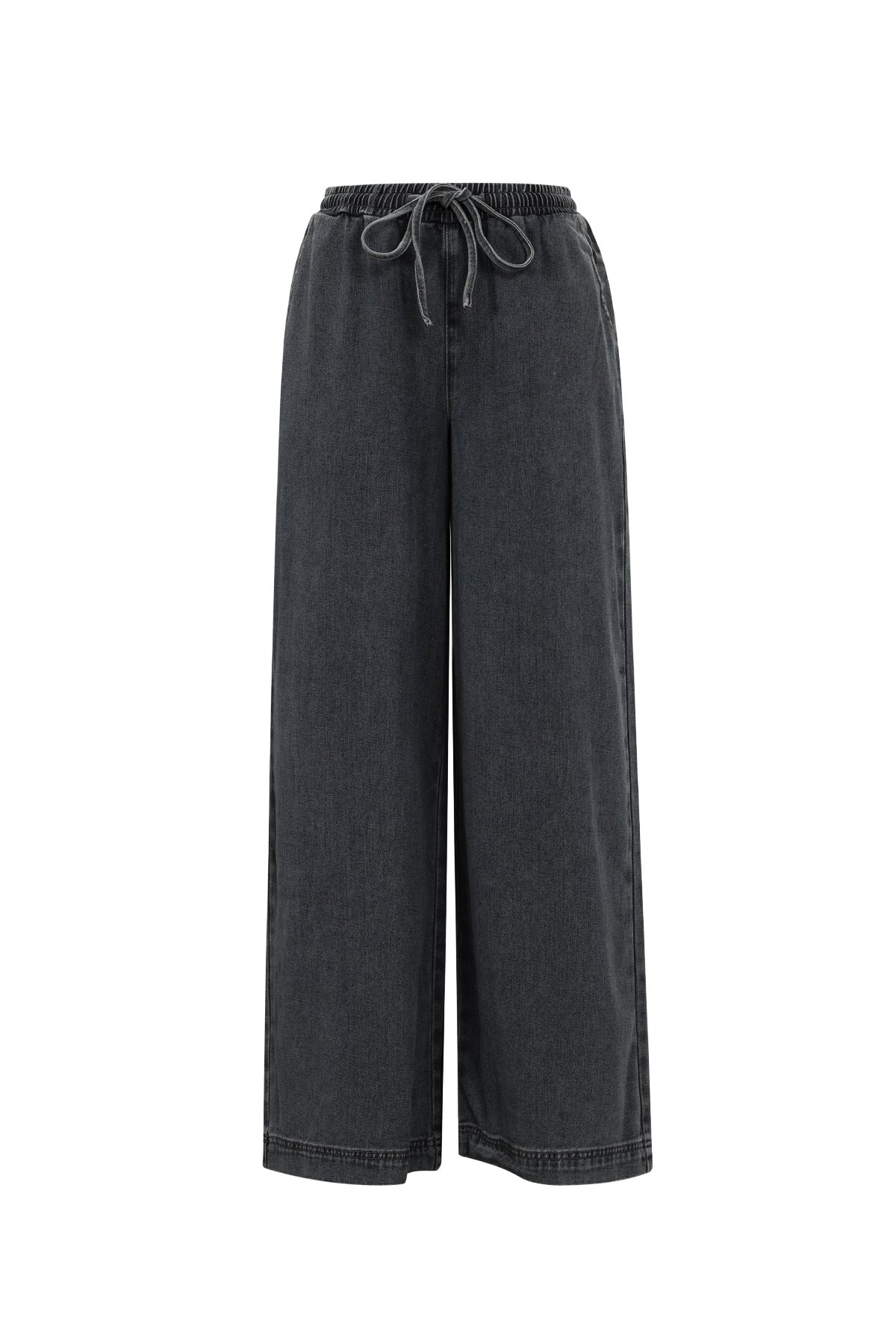 Cotone Tessuto Pantaloni Larghi Donna Stile Sportivo Colore Puro