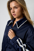 Giubbotto Donna in Fibra di Poliestere Tessuta Sportivo Contrasto di Colori Set da 2 Pezzi