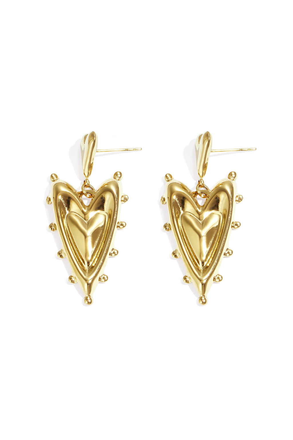 Orecchini pendenti in acciaio inossidabile a forma di cuore, casual, quotidiani, semplici, da donna