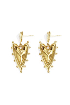 Orecchini pendenti in acciaio inossidabile a forma di cuore, casual, quotidiani, semplici, da donna