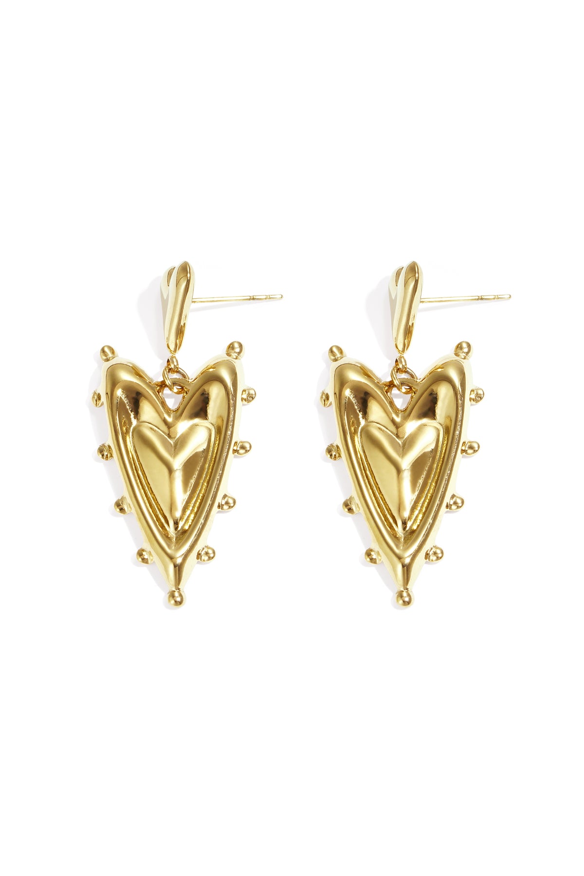 Orecchini pendenti in acciaio inossidabile a forma di cuore, casual, quotidiani, semplici, da donna