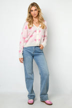 Viscosa Maglia Cardigan Donna Carino Motivo Cuore Autunno/Inverno