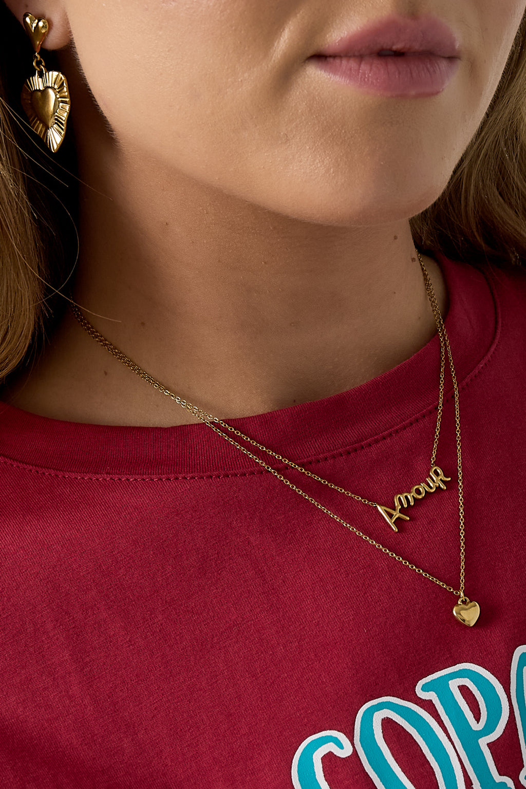 Collana a strati amour con cuore