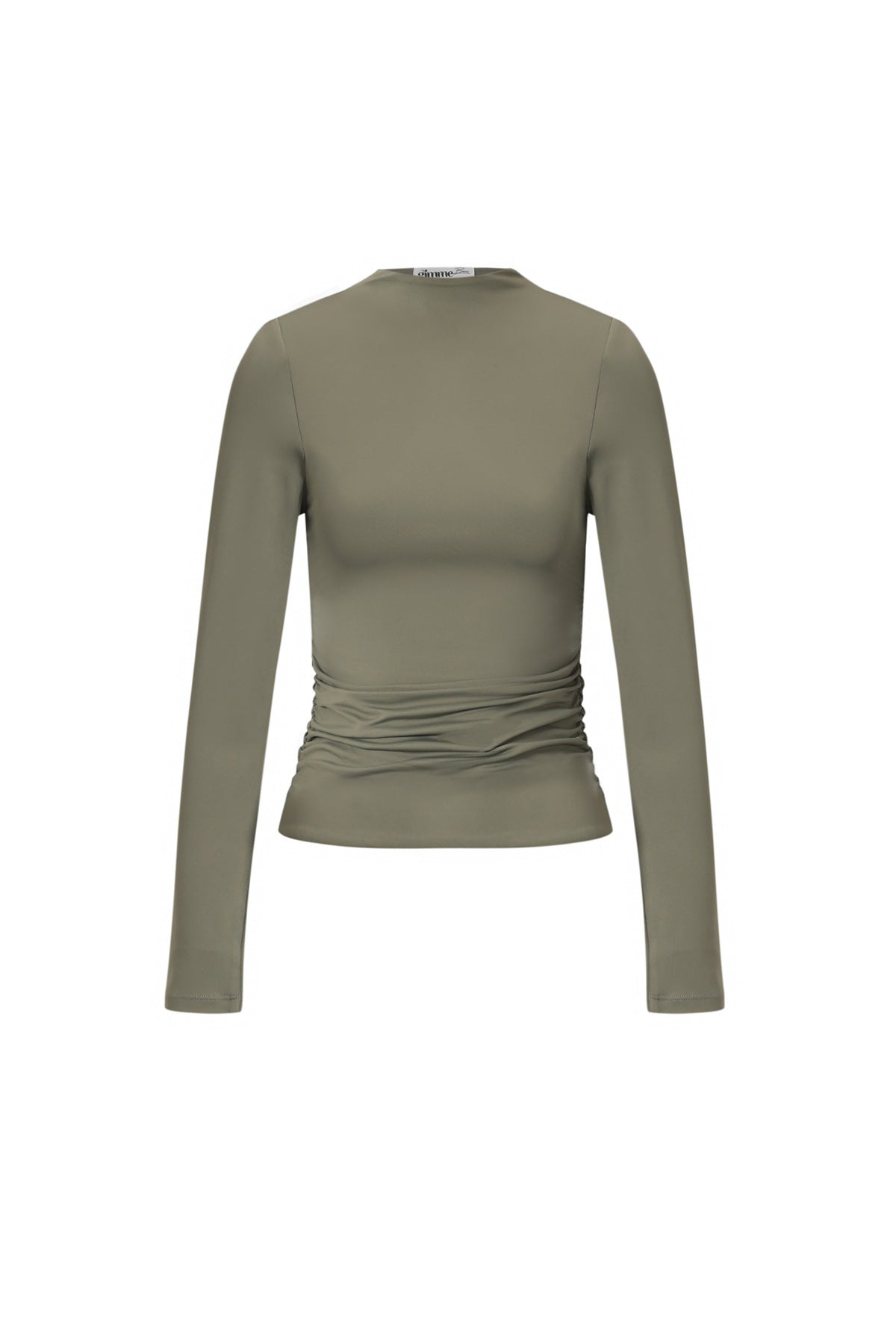 Maglia in Nylon Intrecciato Donna Manica Lunga Base Colore Puro