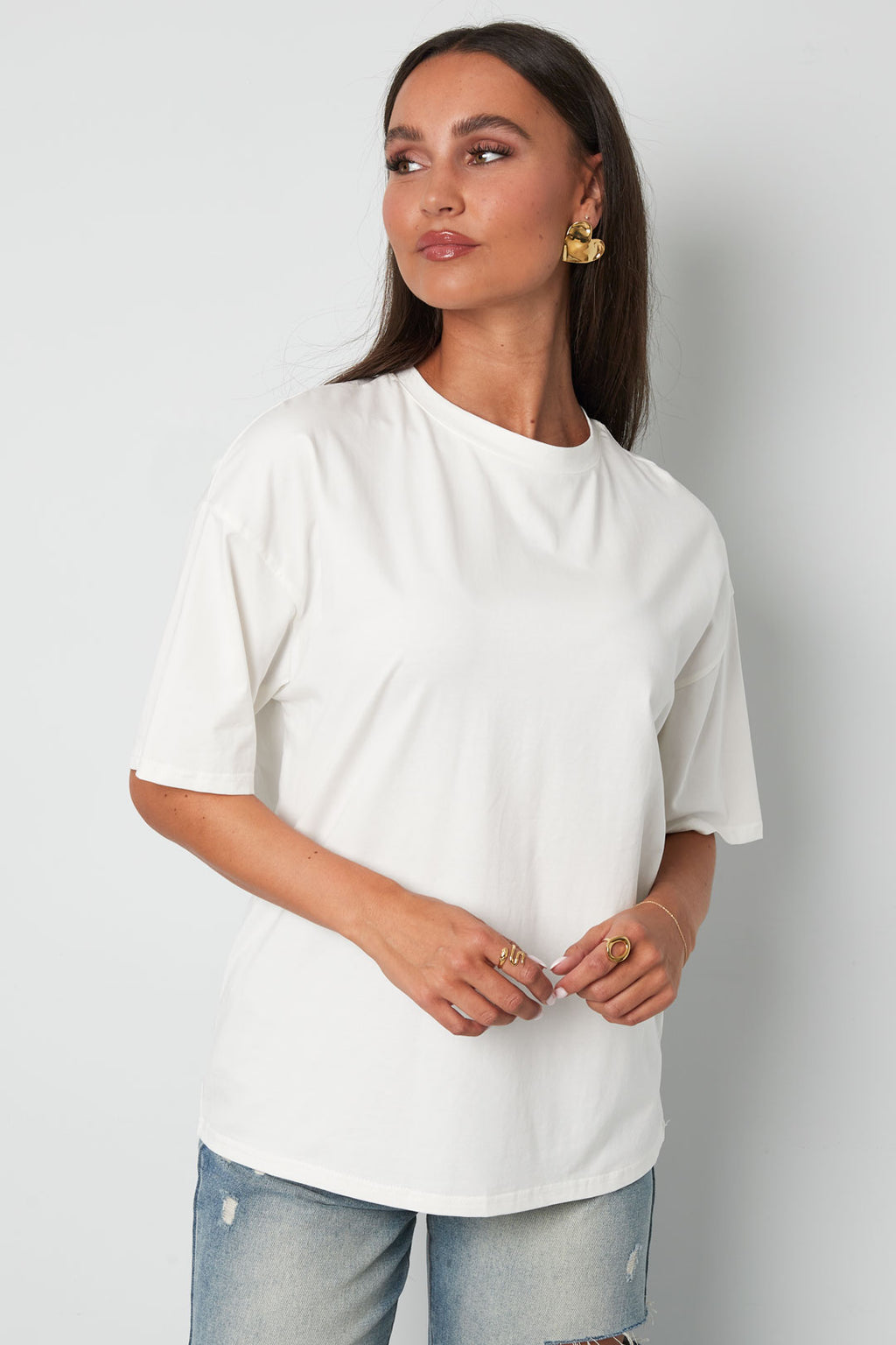 Cotone Maglia T-shirt Donna Casual Colore Puro
