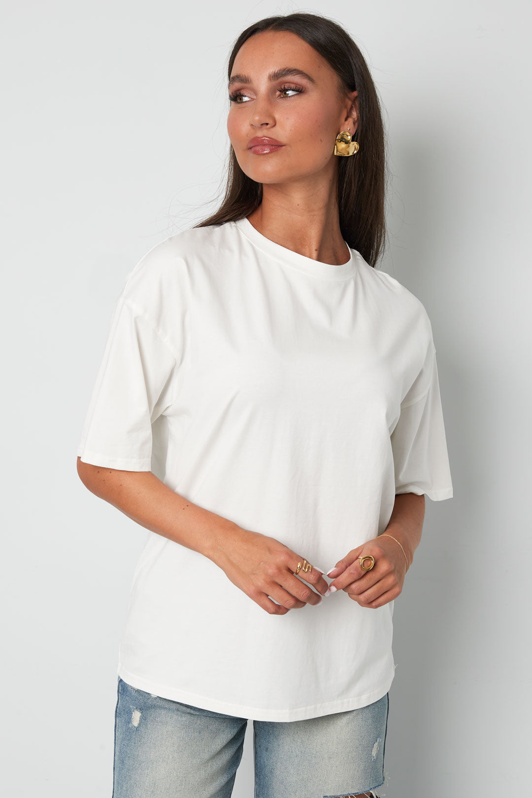Cotone Maglia T-shirt Donna Casual Colore Puro