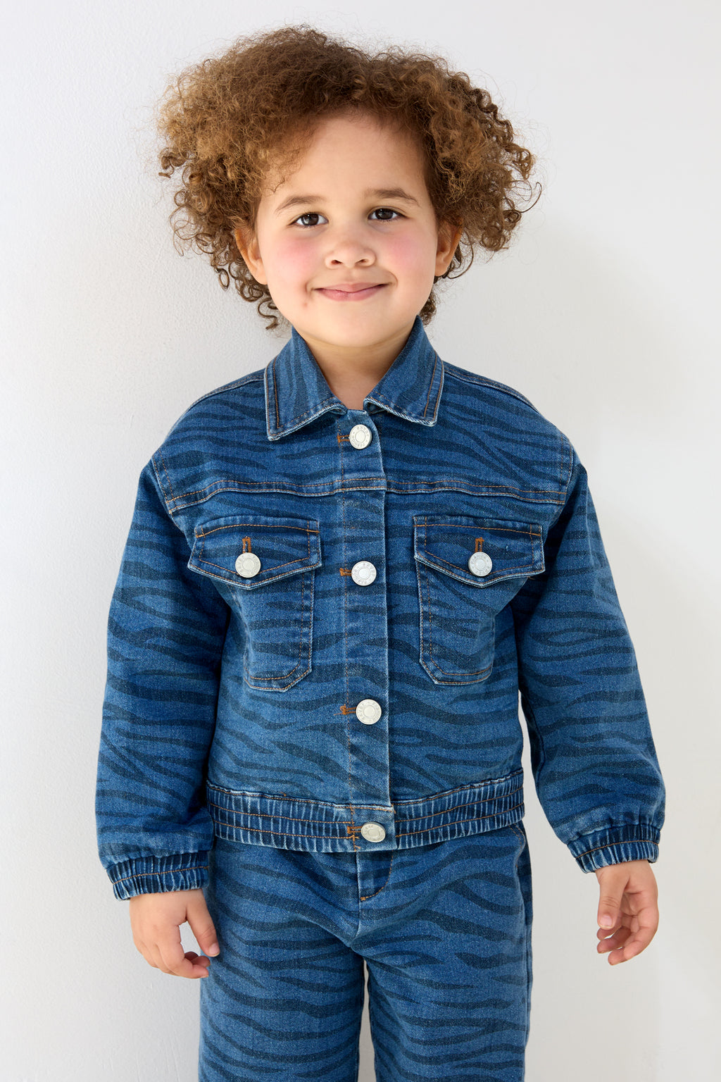 Giubbotto in Cotone per Bambini Stile Jeans Design Classico a Righe