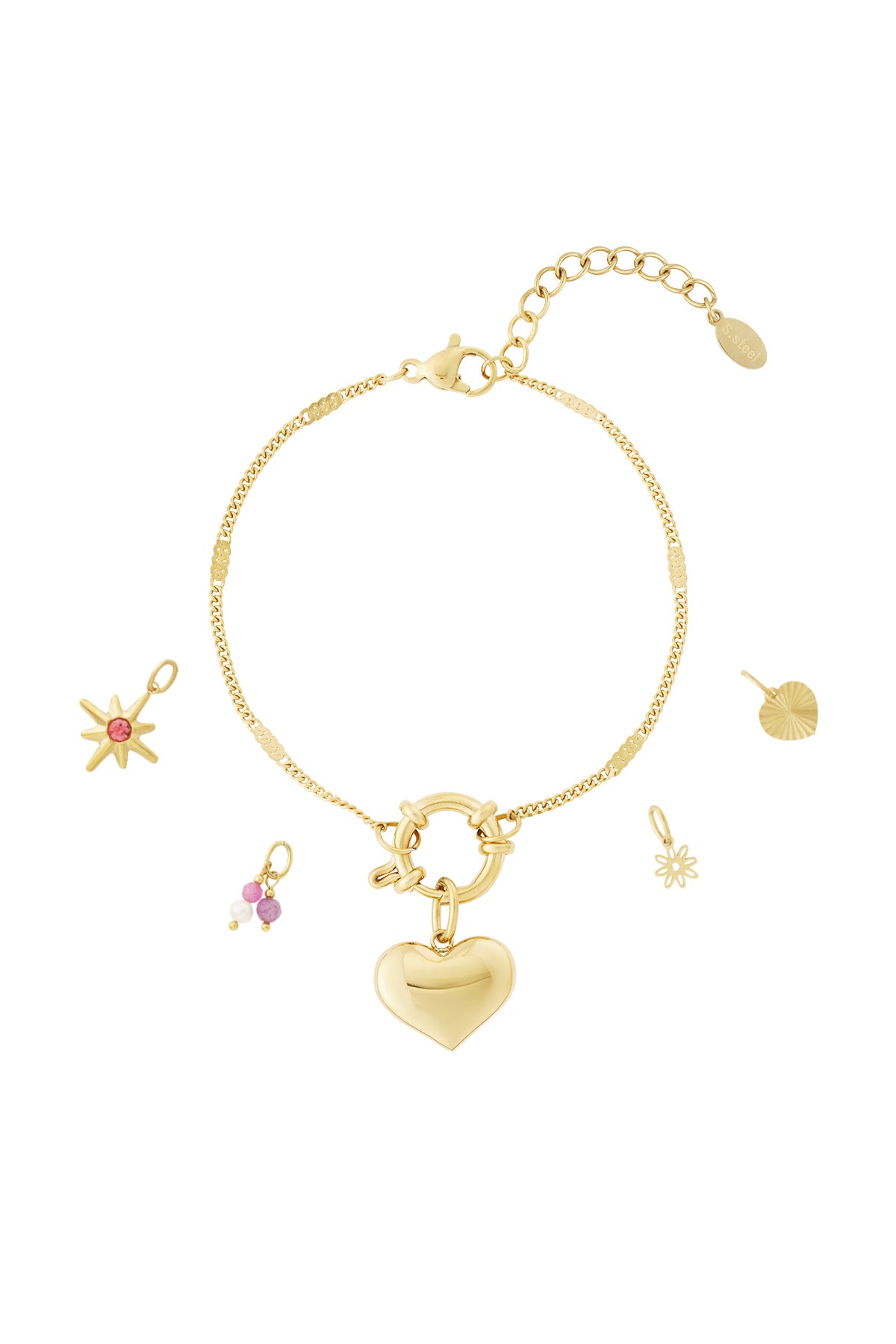 Bracciale fai da te con cuore grande