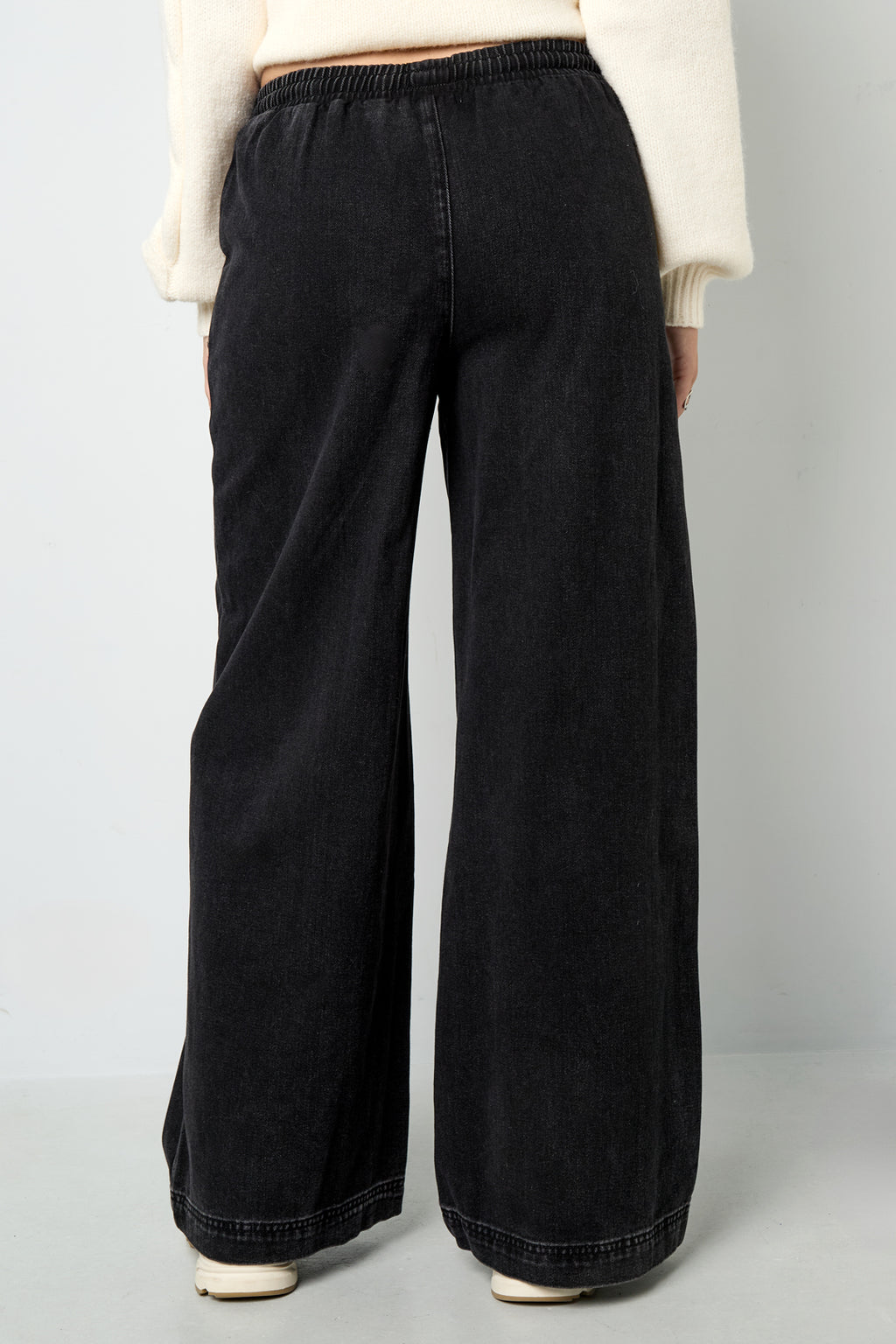 Cotone Tessuto Pantaloni Larghi Donna Stile Sportivo Colore Puro