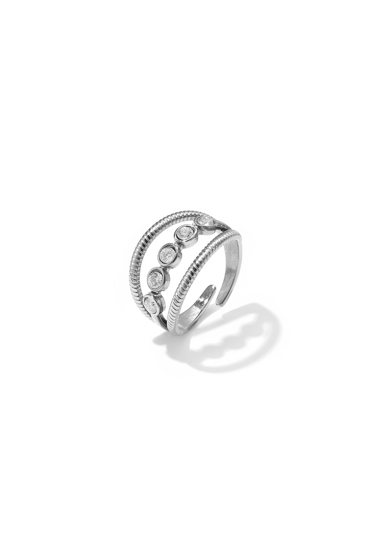 Anello a strati con pietre