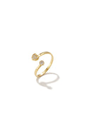 Anello minimalista regolabile con pietre e cuore