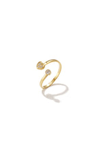 Anello minimalista regolabile con pietre e cuore