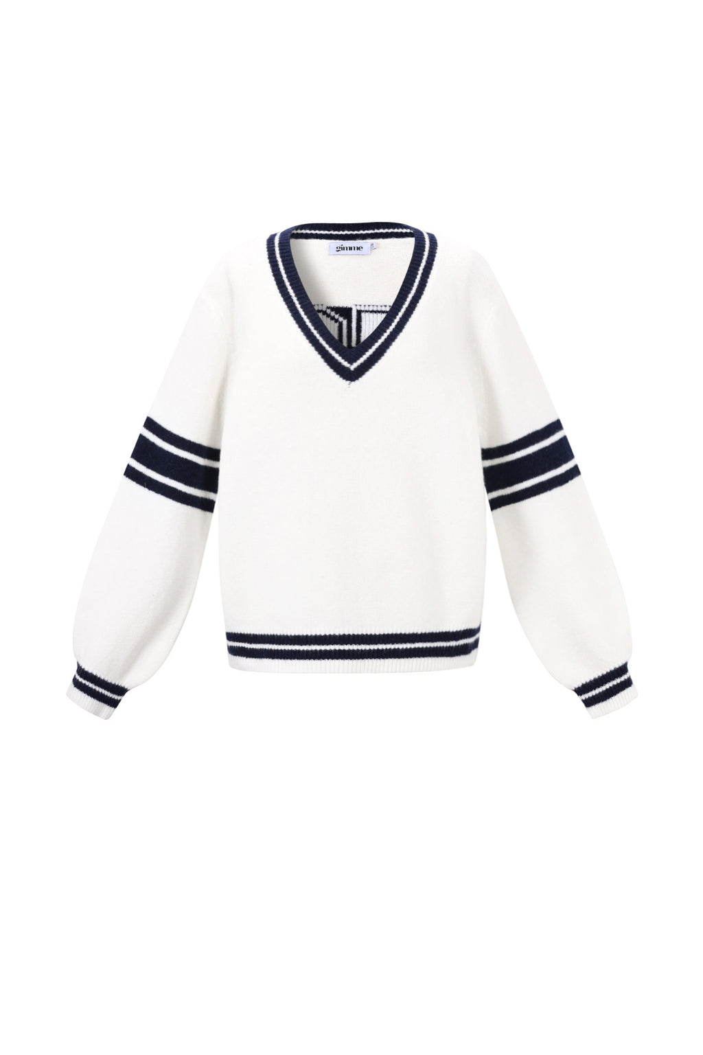 Maglione Donna Girocollo in Maglia Fibra di Poliestere Sportivo Righe Contrastanti