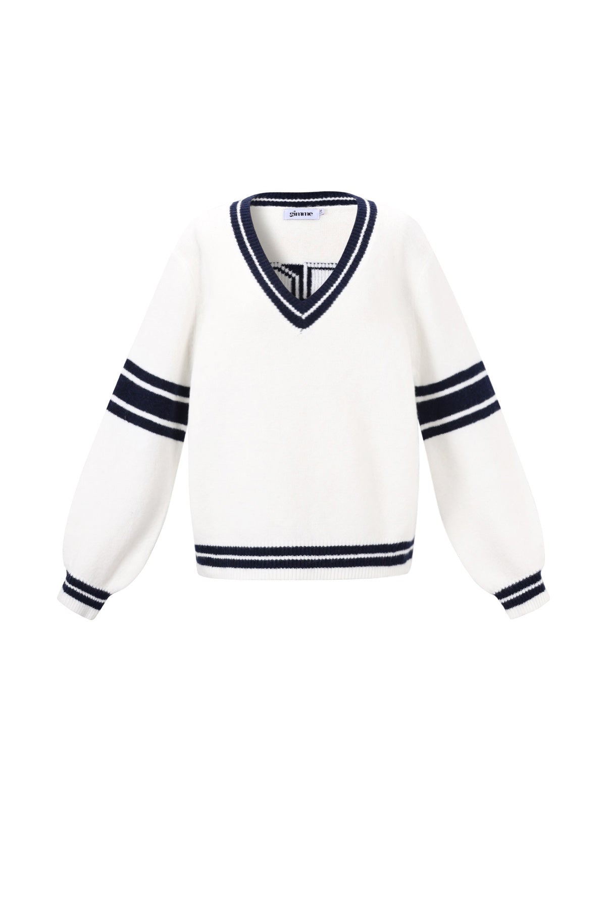 Maglione Donna Girocollo in Maglia Fibra di Poliestere Sportivo Righe Contrastanti