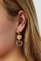 Orecchini pendenti in acciaio inossidabile a forma di cuore, casual, quotidiani, semplici, da donna