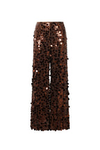 Tessuto Fibra di Poliestere Donna Pantalone Dritto Paillettes Elegante