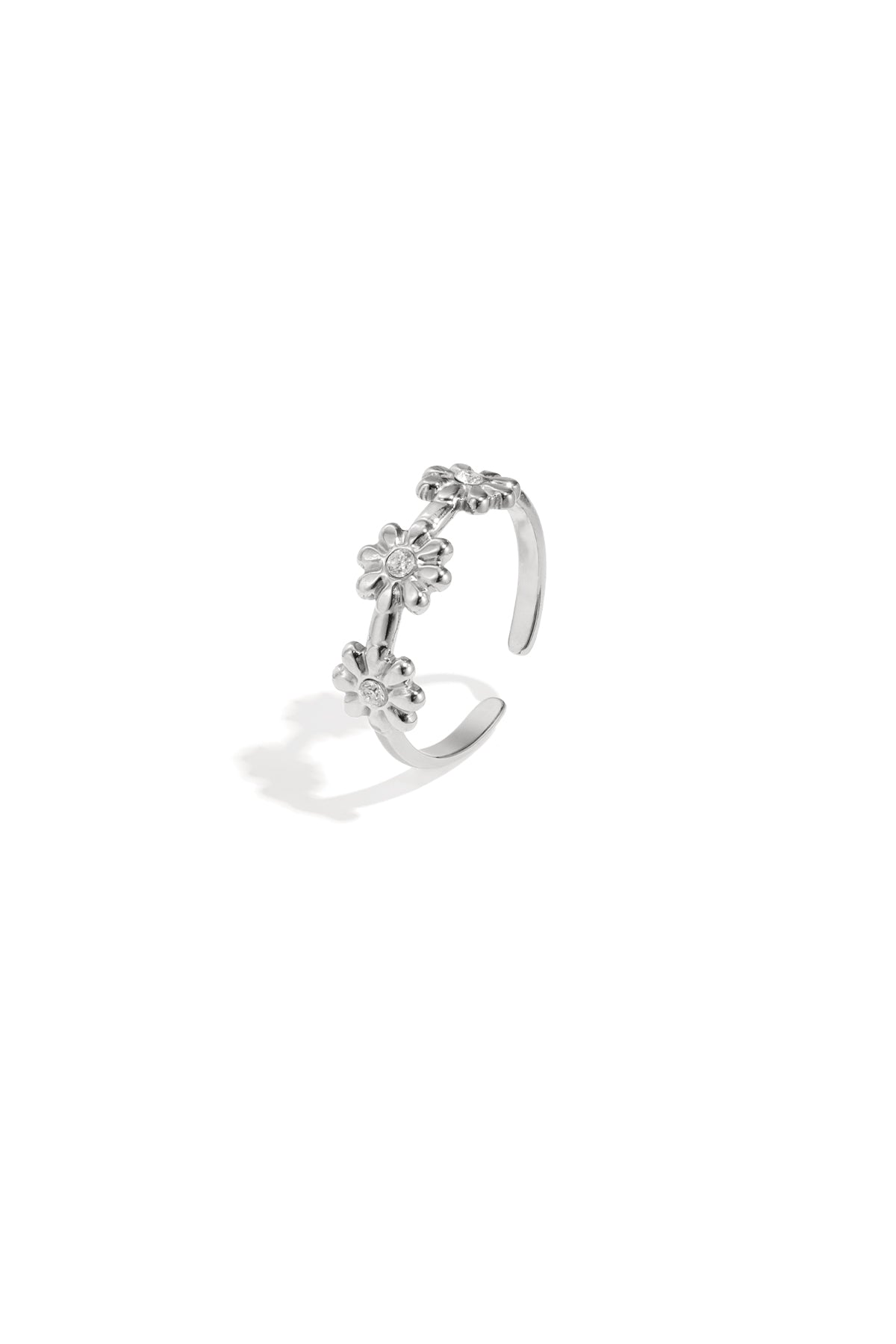 Anello con fiori minimalisti